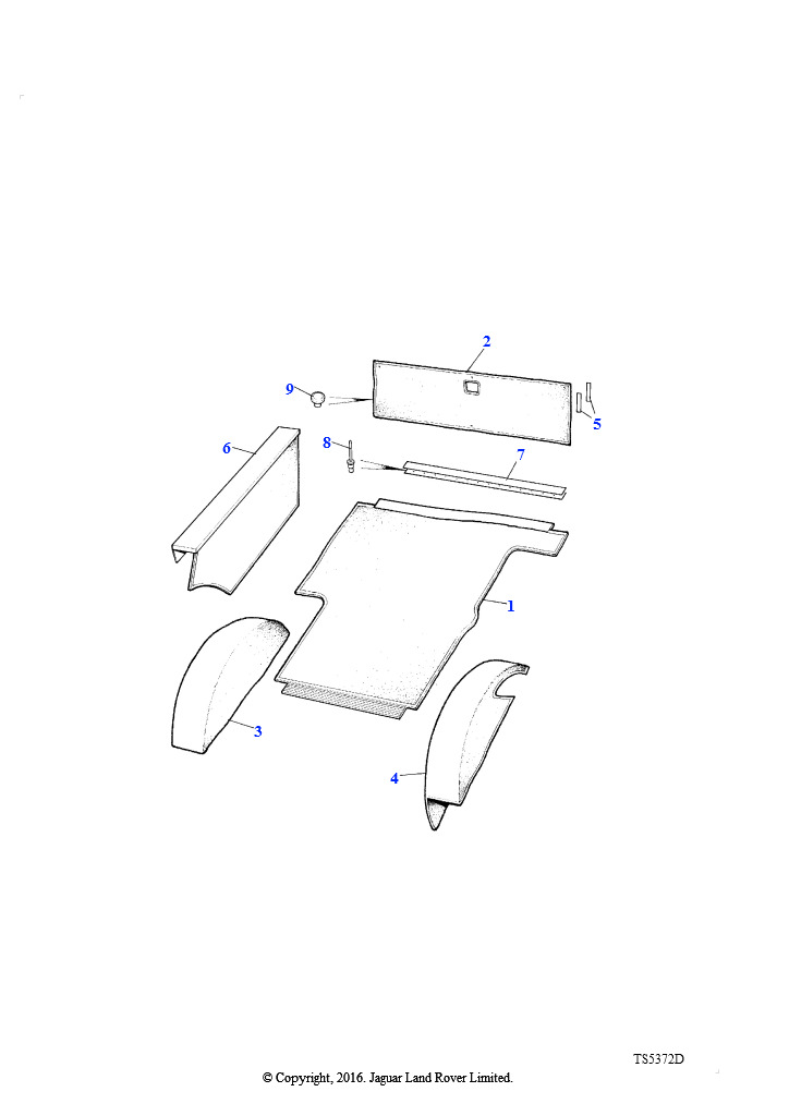 Коврики - задняя часть пола - с (V) FA351033 (2-дв.) и (V) GA441003 (4-дв.)