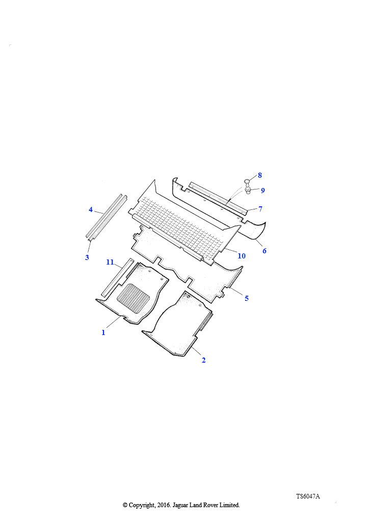 Коврики - передняя часть пола - с (V) DA296636 (2-дв.) и (V) DA299851 (4-дв.)