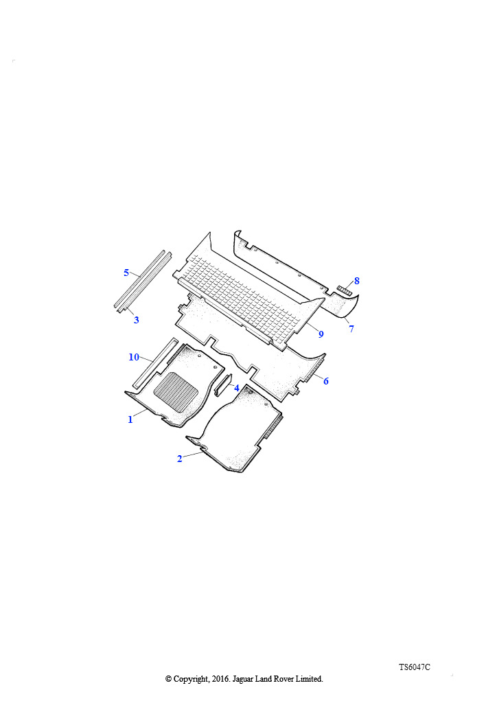 Коврики - передняя часть пола - с (V) DA296637 (2-дв.) и (V) DA299852 (4-дв.)