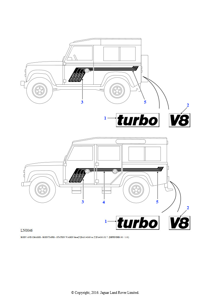 Кузовные ленты (Station Wagon, 90" Wheelbase, Station Wagon, 110")