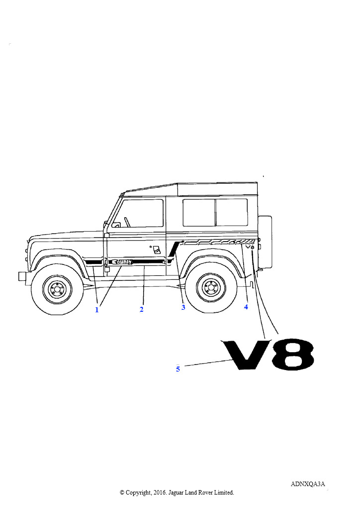 Кузовные ленты (V8, 90" Wheelbase, County)