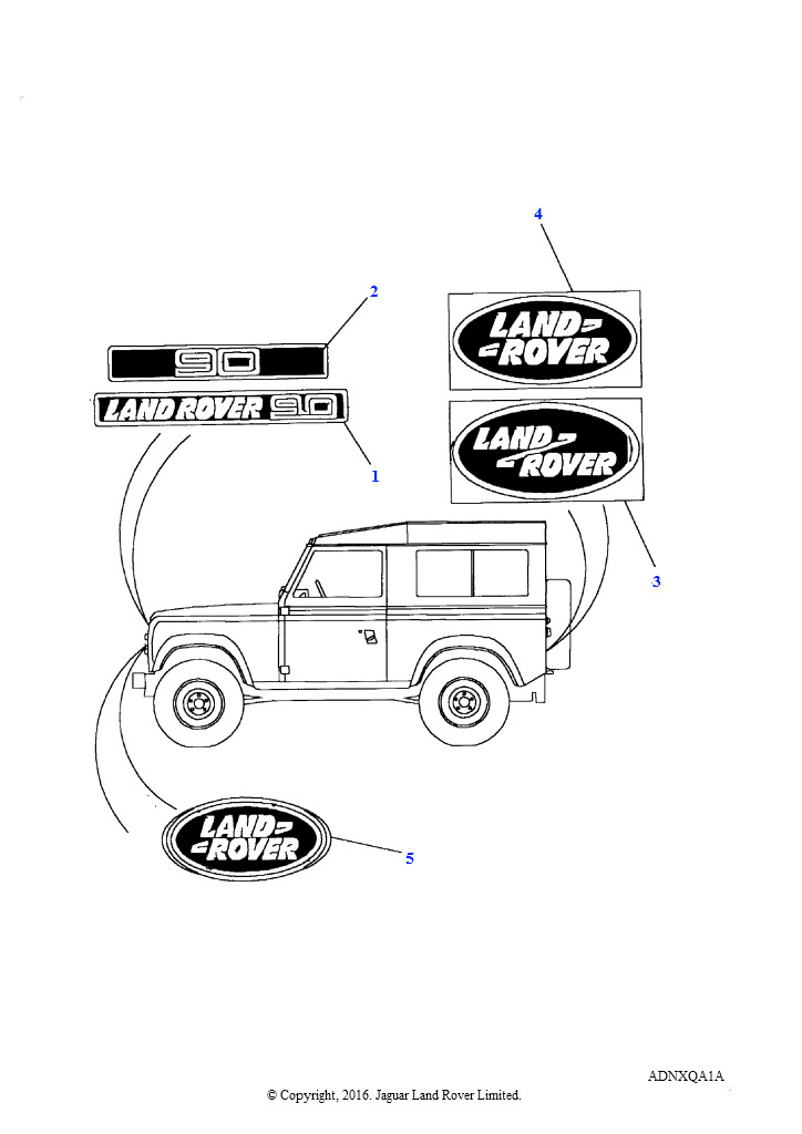 Наклейки и эмблемы (90" Wheelbase)
