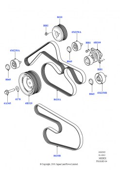 Шкивы и приводные ремни (3,6 л V8 32V DOHC EFi дизель Lion)