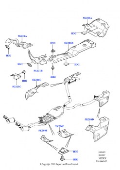 Теплозащитные экраны глушителя (3,6 л V8 32V DOHC EFi дизель Lion)