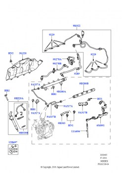 Топливные форсунки и трубопроводы (3,6 л V8 32V DOHC EFi дизель Lion)