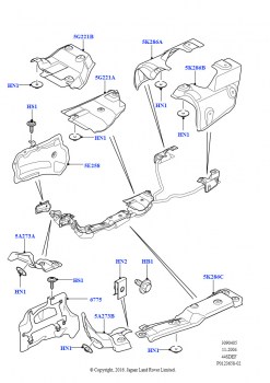Теплозащитные экраны глушителя (AJ бензин 4.4 V8 EFI (220кВт))