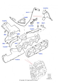 Выпускной коллектор (Сборка на заводе в г. Солихалл, 2,0 л I4 DSL MID DOHC AJ200)