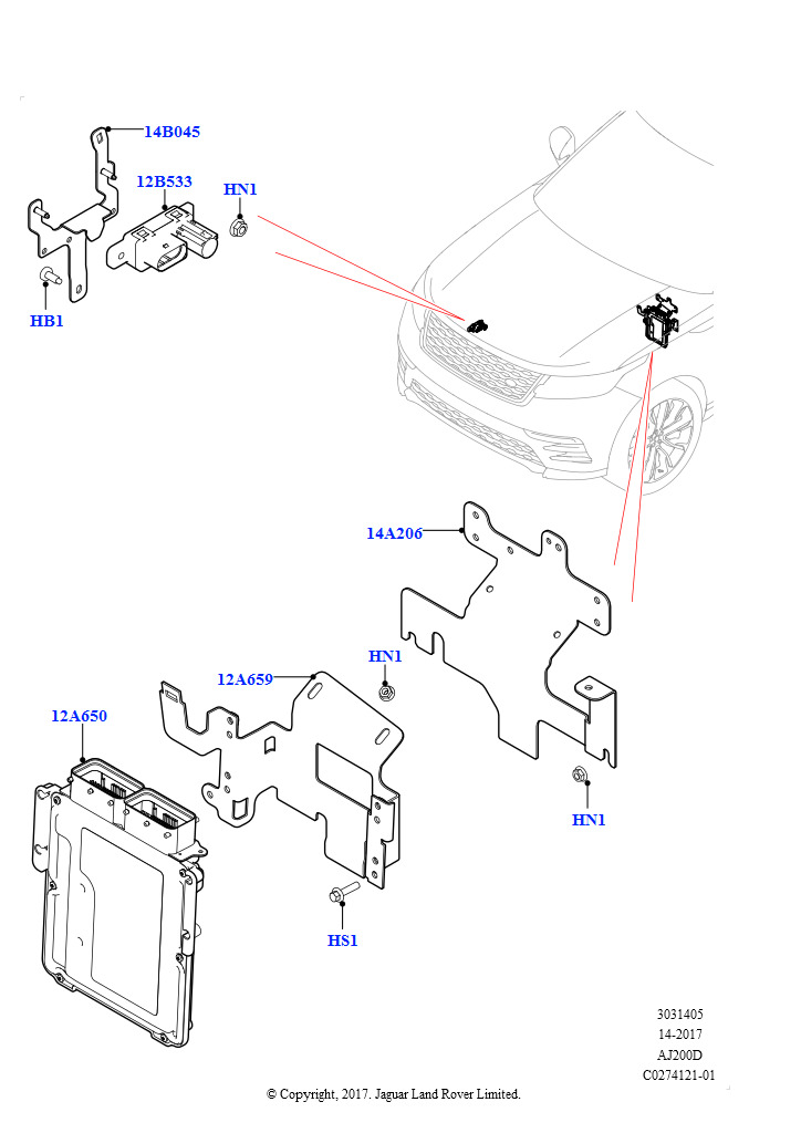 Модули и датчики двигателя (2,0 л I4 DSL MID DOHC AJ200, RHD, 2.0L I4 DSL HIGH DOHC AJ200, RHD)
