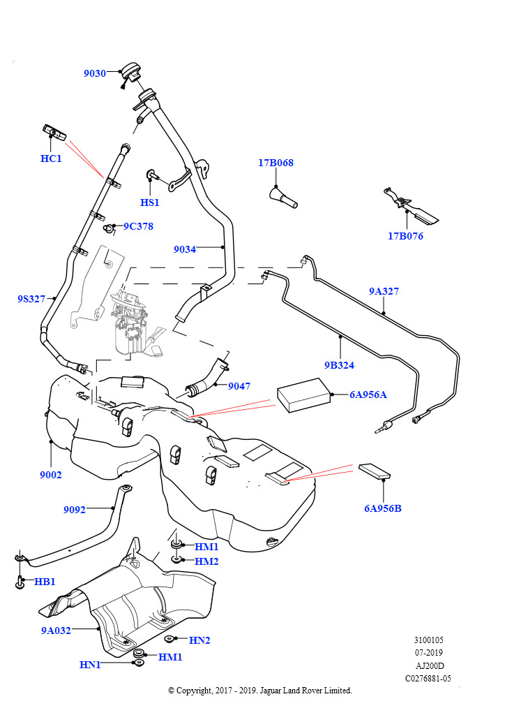 Схема: Топл. бак и сопутствующие эле. (2,0 л I4 DSL MID DOHC AJ200, 2.0L I4 DSL HIGH DOHC AJ200)