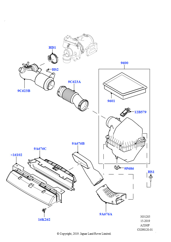 Воздушный фильтр (2,0 л I4 Mid DOHC AJ200, бензин, 2,0 л I4 High DOHC AJ200, бензин)