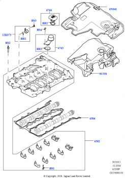 Крышка головки цилиндров (2,0 л I4 Mid DOHC AJ200, бензин, 2,0 л I4 High DOHC AJ200, бензин)
