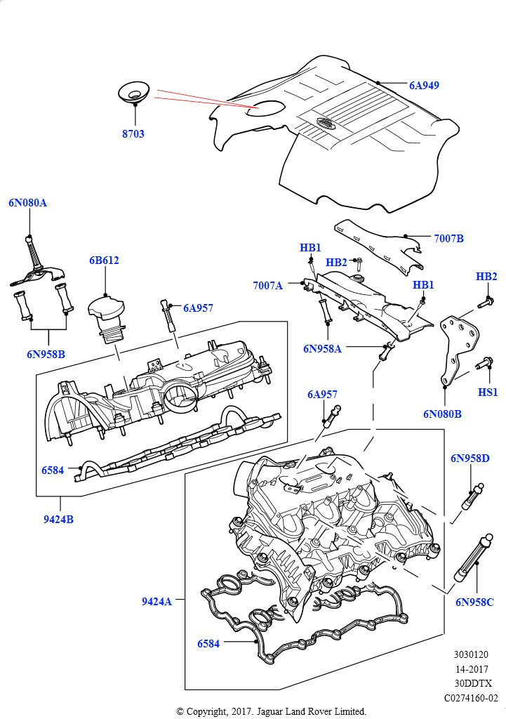 Впускной коллектор (Дизельный 3,0 V6)