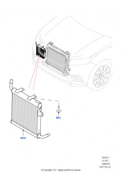 Радиатор/расшр.бачок для охл.жидк. (Вспомогательный блок, 3.0 V6 D Gen2 Twin Turbo, Со стандартн.сист.охлажд.двигателя)