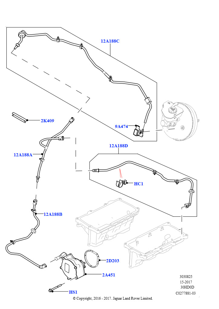 Схема: Вакуумное управл. и впуск воздуха (3.0L DOHC GDI SC V6 БЕНЗИНОВЫЙ, LHD)