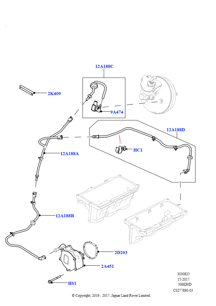 Схема: Вакуумное управл. и впуск воздуха (3.0L DOHC GDI SC V6 БЕНЗИНОВЫЙ, RHD)
