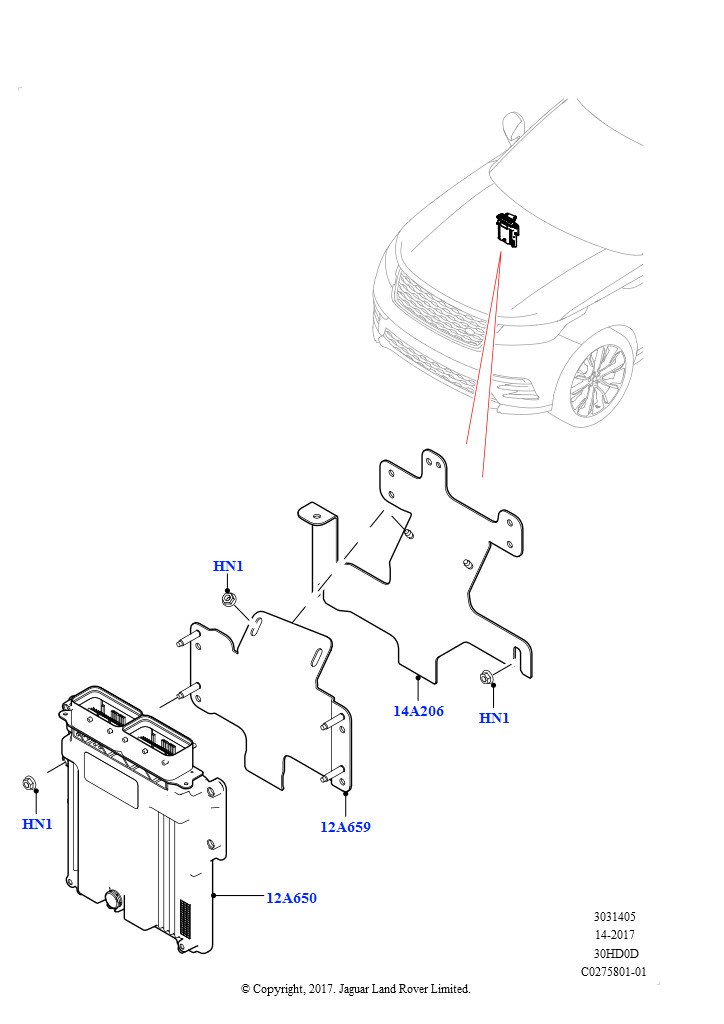 Схема: Модули и датчики двигателя (3.0L DOHC GDI SC V6 БЕНЗИНОВЫЙ, LHD)
