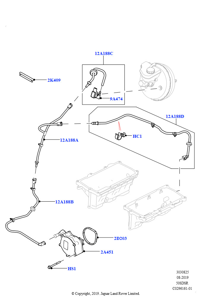Схема: Вакуумное управл. и впуск воздуха (5.0L P AJ133 DOHC CDA S/C Enhanced, RHD)
