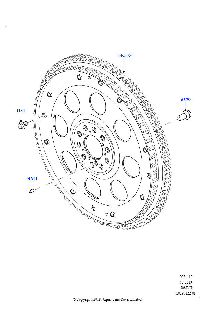 Схема: Маховик (5.0L P AJ133 DOHC CDA S/C Enhanced)