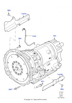 АКПП в сборе и привод спидометра (3.0L DOHC GDI SC V6 БЕНЗИНОВЫЙ, 8-ступенч.авто.кор.пер.ZF 8HP70 4WD)