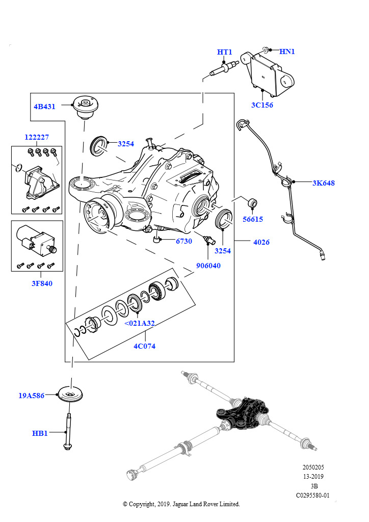 Схема: Задний мост (5.0L P AJ133 DOHC CDA S/C Enhanced)