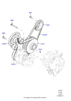 Шкивы и приводные ремни (1.5L AJ20P3 Petrol High, 8 Speed Automatic Trans 8G30, Изготовитель - Changsu (Китай))