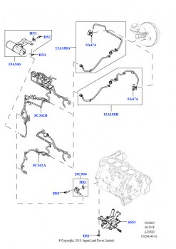 Вакуумное управл. и впуск воздуха (2.0L AJ20D4 Diesel Mid NFE, Сборочный завод Хэйлвуд, 2.0L AJ20D4 Diesel LF NFE, Сборочный завод Хэйлвуд, 2.0L AJ20D4 Diesel High NFE, Сборочный з