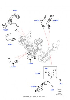Система охлаждения EGR (2.0L AJ20D4 Diesel Mid NFE, Сборочный завод Хэйлвуд, 2.0L AJ20D4 Diesel LF NFE, Сборочный завод Хэйлвуд, 2.0L AJ20D4 Diesel High NFE, Сборочный завод Хэйлву