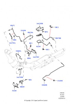 Датчики и модули системы выпуска (2.0L AJ20D4 Diesel High NFE, EU6D дизельн.+ DPF понижен.токсичн., Сборочный завод Хэйлвуд, 2.0L AJ20D4 Diesel Mid NFE, EU6D дизельн.+ DPF понижен.