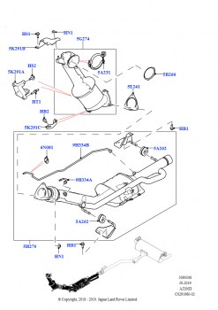 Передняя система выпуска (2.0L AJ20D4 Diesel Mid NFE, Этап V плюс DPF, Сборочный завод Хэйлвуд, 2.0L AJ20D4 Diesel Mid NFE, DPF + DE-SOX, Сборочный завод Хэйлвуд, 2.0L AJ20D4 Diese