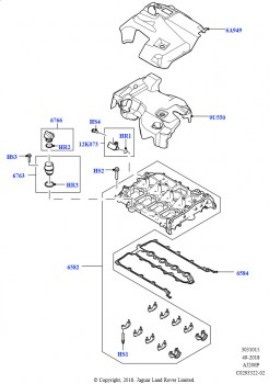 Крышка головки цилиндров (2.0L AJ20P4 Petrol High NFE, Сборочный завод Хэйлвуд, 2.0L AJ20P4 Petrol E100 NFE, Сборочный завод Хэйлвуд, 2.0L AJ20P4 Petrol Mid NFE, Сборочный завод Хэ