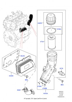 Масляный радиатор и фильтр (2.0L AJ20P4 Petrol High NFE, Сборочный завод Хэйлвуд, 2.0L AJ20P4 Petrol E100 NFE, Сборочный завод Хэйлвуд, 2.0L AJ20P4 Petrol Mid NFE, Сборочный завод