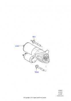 Стартер (2.0L AJ20P4 Petrol High NFE, Сборочный завод Хэйлвуд, 2.0L AJ20P4 Petrol E100 NFE, Сборочный завод Хэйлвуд, 2.0L AJ20P4 Petrol Mid NFE, Сборочный завод Хэйлвуд)