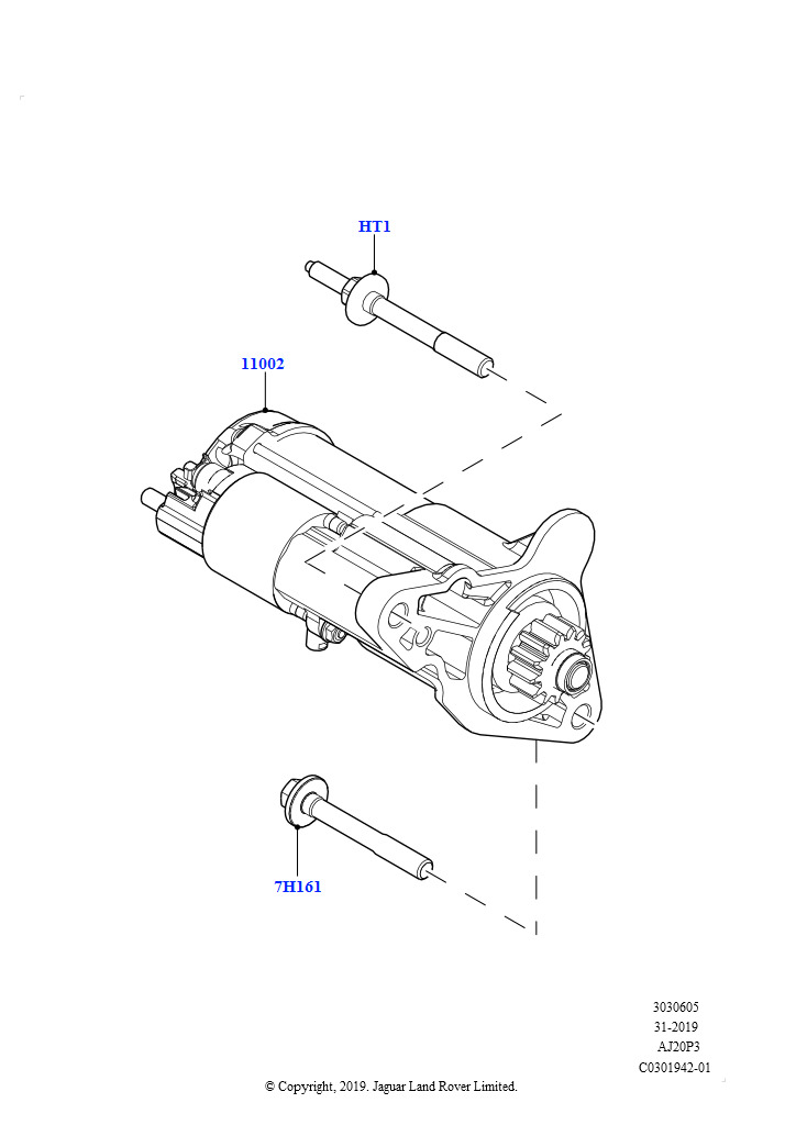 Стартер (1.5L AJ20P3 Petrol High, 8 Speed Automatic Trans 8G30, Изготовитель - Changsu (Китай))