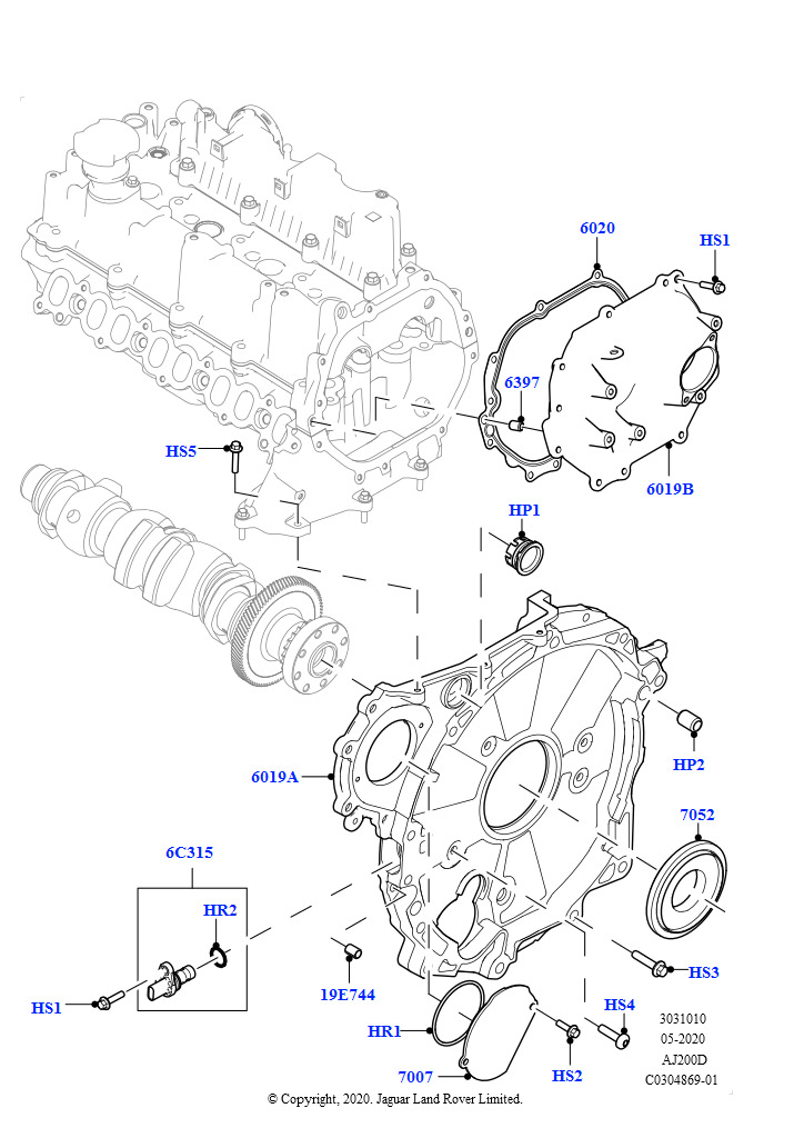 Крышки газораспредели. механизма (2.0L AJ20D4 Diesel Mid NFE, Страна изготовления — Бразилия)