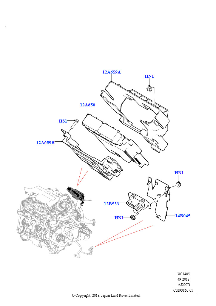 Модули и датчики двигателя (2.0L AJ20D4 Diesel LF NFE, Сборочный завод Хэйлвуд, 2.0L AJ20D4 Diesel Mid NFE, Сборочный завод Хэйлвуд)