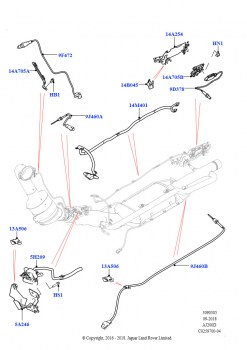 Система выпуска (Датчики, 2.0L I4 DSL HIGH DOHC AJ200, LEV 160, 2.0L I4 DSL HIGH DOHC AJ200, Токсичность выхлопа EU6 + DPF, 2,0 л I4 DSL MID DOHC AJ200, Токсичность выхлопа EU6 + D