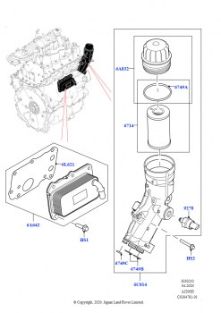 Масляный радиатор и фильтр (2.0L AJ20D4 Diesel Mid NFE, Страна изготовления — Бразилия)