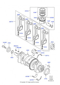 Коленчатый вал/поршни и подшипники (2.2L CR DI 16V Дизельный, 2.2L DOHC EFI TC DW12)