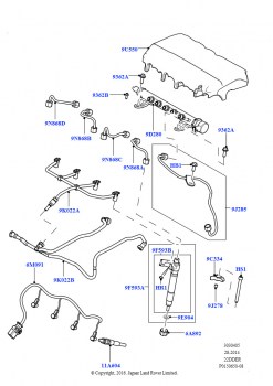 Топливные форсунки и трубопроводы (2.2L CR DI 16V Дизельный, 2.2L DOHC EFI TC DW12)