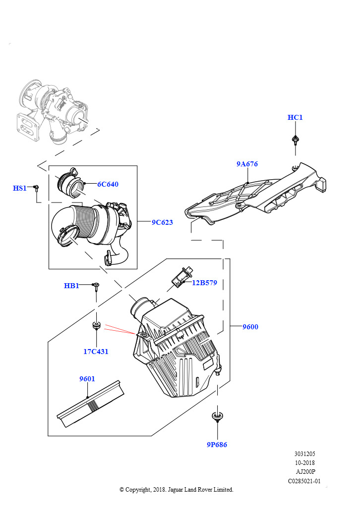 Воздушный фильтр (2,0 л I4 Mid DOHC AJ200, бензин, Страна изготовления — Бразилия, 2.0L I4 Mid AJ200 Petrol E100, Страна изготовления — Бразилия)