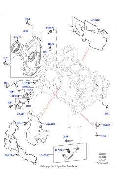 Блок цилиндров и заглушки (2,0 л I4 Mid DOHC AJ200, бензин, Страна изготовления — Бразилия, 2.0L I4 Mid AJ200 Petrol E100, Страна изготовления — Бразилия)