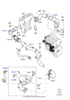 Термостат/корпус и сопут.элементы (2,0 л I4 High DOHC AJ200, бензин, 2,0 л I4 Mid DOHC AJ200, бензин)