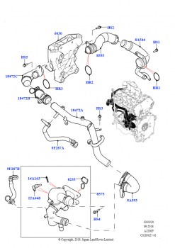 Термостат/корпус и сопут.элементы (2,0 л I4 Mid DOHC AJ200, бензин, Страна изготовления — Бразилия, 2.0L I4 Mid AJ200 Petrol E100, Страна изготовления — Бразилия)