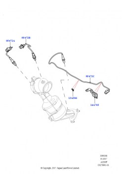 Датчики и модули системы выпуска (2,0 л I4 High DOHC AJ200, бензин, Требования SULEV, 2,0 л I4 High DOHC AJ200, бензин, Код выхлопа для Японии - DBA, 2,0 л I4 Mid DOHC AJ200, бензи