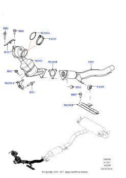 Передняя система выпуска (2,0 л I4 High DOHC AJ200, бензин, 2,0 л I4 Mid DOHC AJ200, бензин)