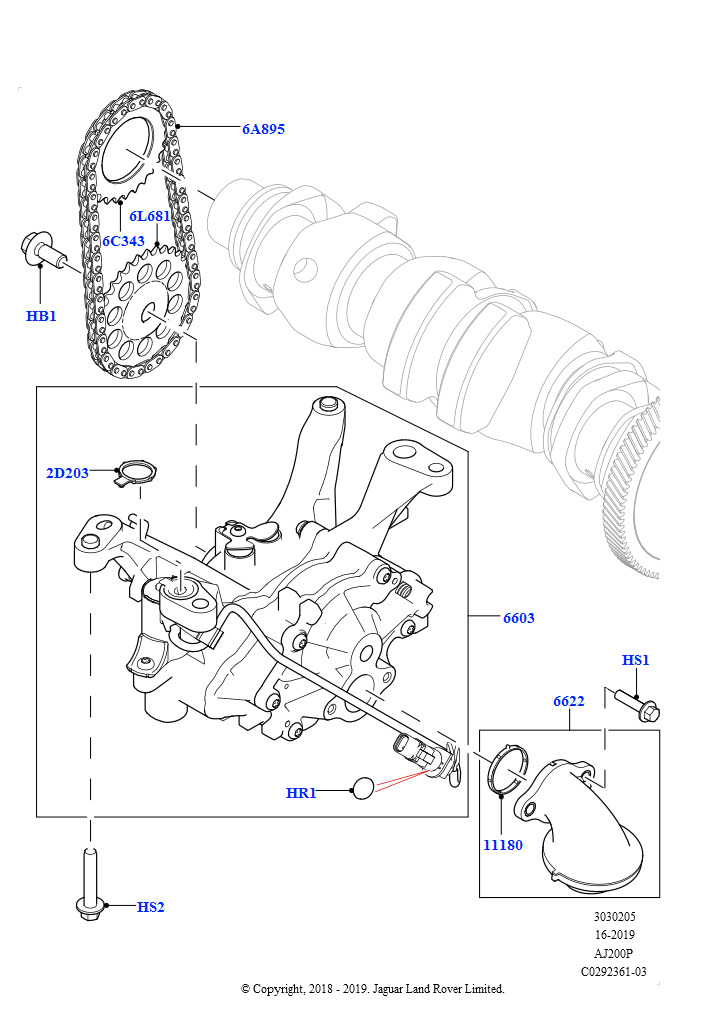 Масляный насос (2.0L AJ20P4 Petrol Mid NFE, Сборочный завод Хэйлвуд, 2.0L AJ20P4 Petrol E100 NFE, Сборочный завод Хэйлвуд, 2.0L AJ20P4 Petrol High NFE, Сборочный завод Хэйлвуд)