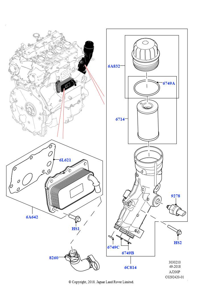 Масляный радиатор и фильтр (2.0L AJ20P4 Petrol E100 NFE, Сборочный завод Хэйлвуд, 2.0L AJ20P4 Petrol High NFE, Сборочный завод Хэйлвуд, 2.0L AJ20P4 Petrol Mid NFE, Сборочный завод