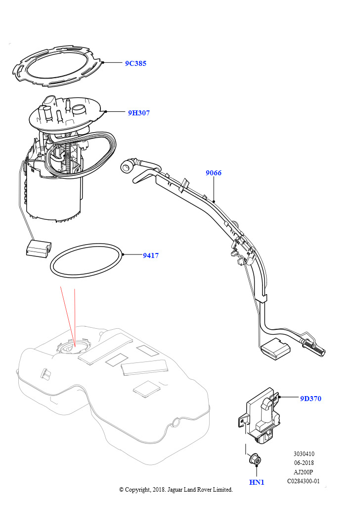 Топливный насос и датчик (2,0 л I4 High DOHC AJ200, бензин, Изготовитель - Changsu (Китай), 2,0 л I4 Mid DOHC AJ200, бензин, Изготовитель - Changsu (Китай))
