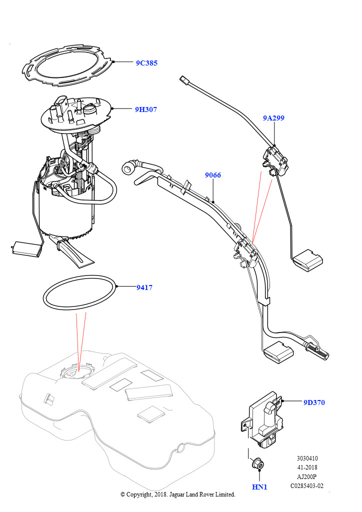 Топливный насос и датчик (2,0 л I4 Mid DOHC AJ200, бензин, Страна изготовления — Бразилия, 2.0L I4 Mid AJ200 Petrol E100, Страна изготовления — Бразилия)
