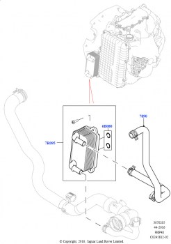 Системы охлаждения коробки передач (2.0L 16V TIVCT T/C 240PS бензиновый, 9-ступенчат.автоматич. AWD, Сборочный завод Хэйлвуд, 2.0L 16V TIVCT T/C Gen2, бензин, 9-ступенчат.автоматич